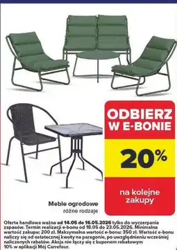 Carrefour Meble ogrodowe różne rodzaje oferta