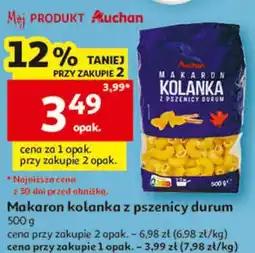 Auchan Makaron kolanka z pszenicy durum oferta