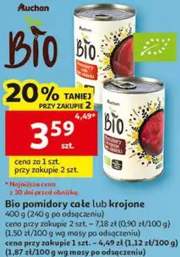 Auchan Bio pomidory całe lub krojone Auchan oferta