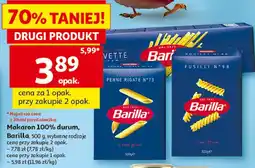 Auchan Makaron 100% durum Barilla wybrane rodzaje oferta
