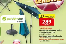 Auchan Parasol ogrodowy na nodze z oświetleniem LED gardenstar oferta