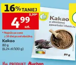 Auchan Kakao o obniżonej zawartości tłuszczu oferta