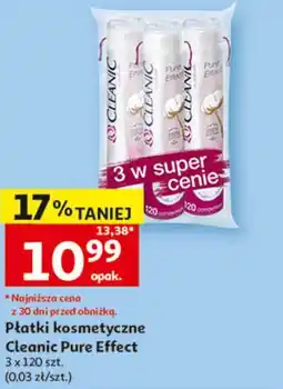 Auchan Płatki kosmetyczne Cleanic Pure Effect 3 x 120 szt oferta
