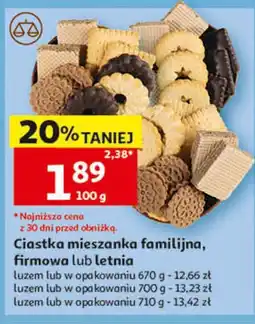 Auchan Ciastka mieszanka familijna, firmowa lub letnia oferta