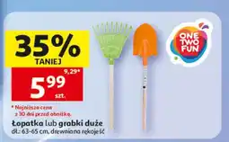Auchan Łopatka lub grabki duże, dł.: 63-65 cm, drewniana rękojeść ONE TWO FUN oferta