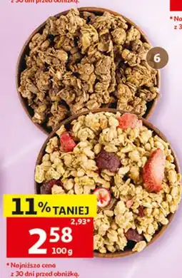 Auchan Granola czekoladowa lub owocowa oferta