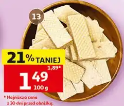 Auchan Wafle kakaowe, śmietankowe lub orzechowe oferta