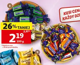 Auchan Cukierki czekoladowe Michaszki, trufle, brownie z wiśnią, marcepan, Michaszki Duo Mieszko oferta