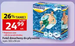 Auchan Fotel dmuchany do pływania wym.: 102 x 94 cm Bestway oferta