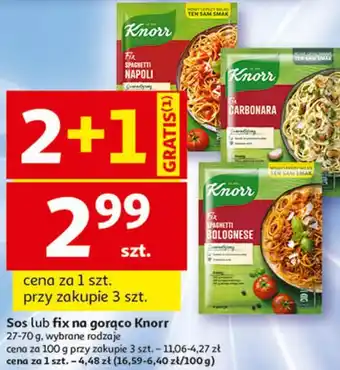 Auchan Sos lub fix na gorąco Knorr oferta