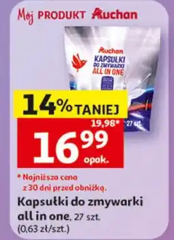 Auchan Kapsułki do zmywarki all in one, 27 szt oferta