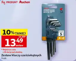 Auchan Zestaw kluczy sześciokątnych 9 szt oferta