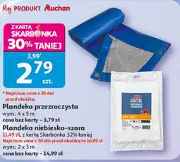 Auchan Plandeka przezroczysta wym.: 4 x 5 m oferta