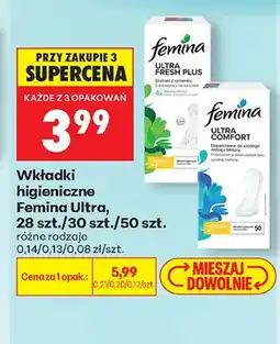 Biedronka Wkładki higieniczne Femina Ultra 28szt oferta