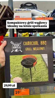 Biedronka Grill węglowy okrągły 26cm ruszt Time For Grill oferta