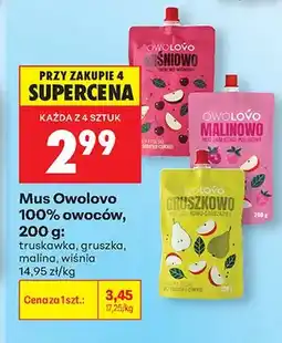 Biedronka Mus Owolovo 100% owoców truskawka oferta