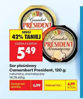 Biedronka Ser pleśniowy Camembert President aromatyczny oferta