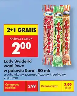 Biedronka Lody Świderki waniliowe w polewie Koral tropikalny oferta