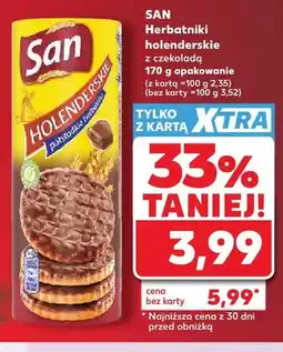 Kaufland Herbatniki holenderskie z czekoladą SAN oferta