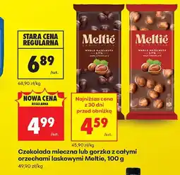 Biedronka Czekolada gorzka z całymi orzechami laskowymi Meltie oferta