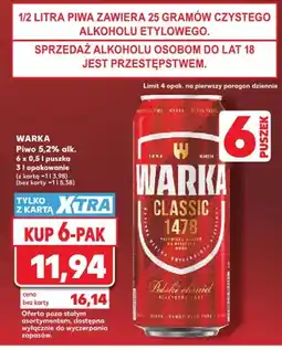 Kaufland Piwo Warka Classic 6-pak oferta