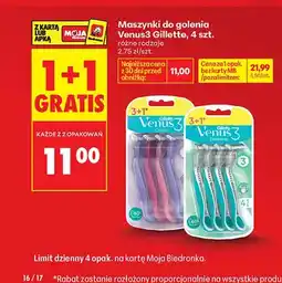 Biedronka Maszynki do golenia Gillette Venus 3 Sensitive 4-pak oferta