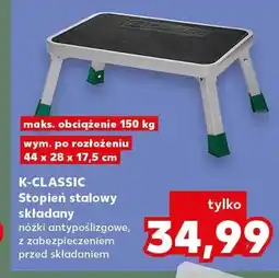 Kaufland Stopień stalowy składany K-CLASSIC maks. obciążenie 150kg wym. po rozłożeniu 44x28x17,5cm oferta