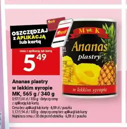 Twój Market Ananas plastry w lekkim syropie MK oferta
