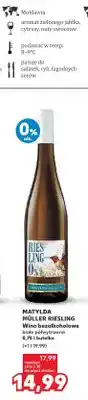 Kaufland Wino bezalkoholowe MATYLDA MÜLLER RIESLING białe półwytrawne oferta