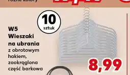 Kaufland Wieszaki na ubrania z obrotowym hakiem zaokrąglona część barkowa W5 10-pak oferta