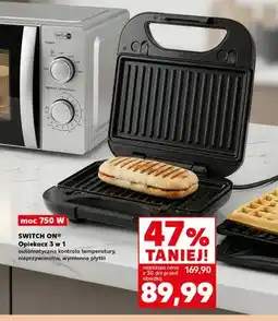 Kaufland Opiekacz 3 w 1 SWITCH ON automatyczna kontrola temperatury nieprzywieralne wymienne płytki moc 750W oferta