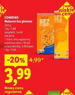 Lidl Makaron bez glutenu Combino oferta