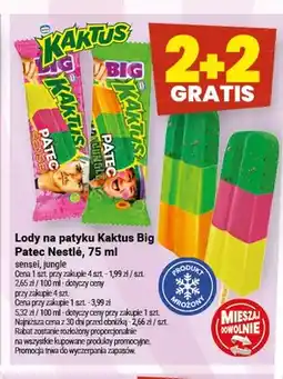 Twój Market Lody na patyku Kaktus Big Patec Nestlé jungle oferta