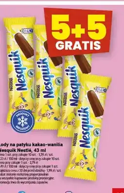 Twój Market Lody na patyku kakao-wanilia Nesquik Nestlé oferta