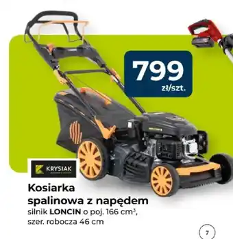 Kosiarka spalinowa z napędem Krysiak silnik LONCIN o poj. 166 cm³ szer. robocza 46cm