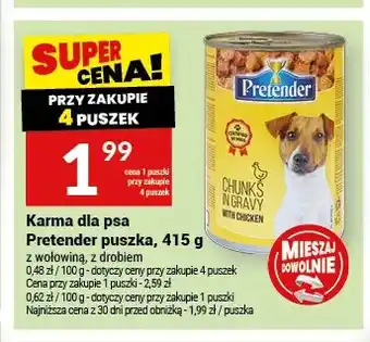 Twój Market Karma dla psa Pretender puszka z wołowiną oferta