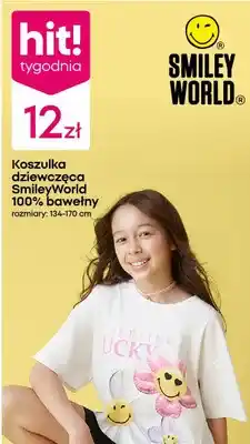 Pepco Koszulka dziewczęca SmileyWorld 100% bawełny rozmiary 134-170cm oferta