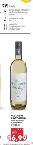 Kaufland PINOT GRIGIO białe wytrawne VOSCARINI oferta