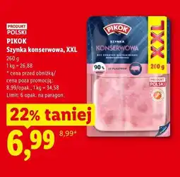 Lidl PIKOK Szynka konserwowa, XXL oferta