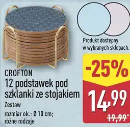 ALDI CROFTON 12 podstawek pod szklanki ze stojakiem oferta