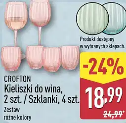 ALDI CROFTON Kieliszki do wina, 2 szt. / Szklanki, 4 szt oferta