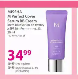 Hebe Serum BB Cream krem BB z serum do twarzy z SPF50+ PA++++ no. 23 MISSHA M Perfect Cover oferta