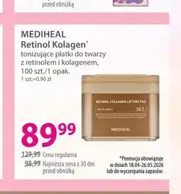 Hebe Tonizujące płatki do twarzy z retinolem i kolagenem MEDIHEAL Retinol Kolagen oferta