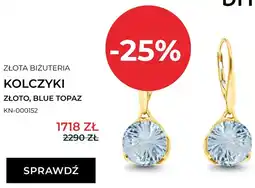 Briju Złota biżuteria kolczyki złoto blue topaz KN-000152 oferta