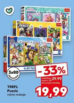 Kaufland Puzzle TREFL 3x80 elementów oferta