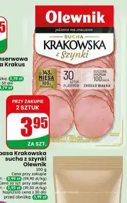 Dino Kiełbasa Krakowska sucha z szynki Olewnik oferta