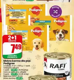 Dino Mokra karma dla psa Junior wybór smaków w galaretce Pedigree 4-pak oferta