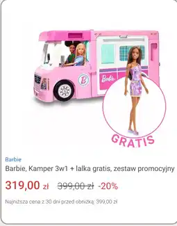 Smyk Barbie, Kamper 3w1 + lalka gratis, zestaw promocyjny oferta