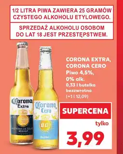 Kaufland CORONA EXTRA, CORONA CERO Piwo 4,5%, 0% alk. 0,33 l butelka bezzwrotna oferta