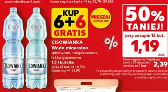 Kaufland CISOWIANKA Woda mineralna gazowana, niegazowana, lekko gazowana 1,5 l butelka oferta